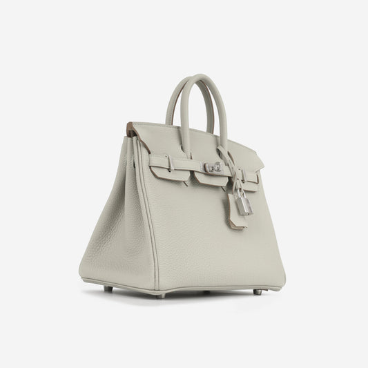 Birkin 25 Verso - Gris Perle/Nata