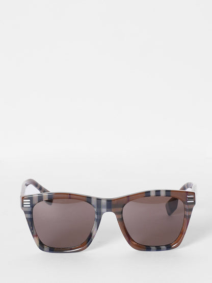 New Burberry   Check Square Frame Sunglasses