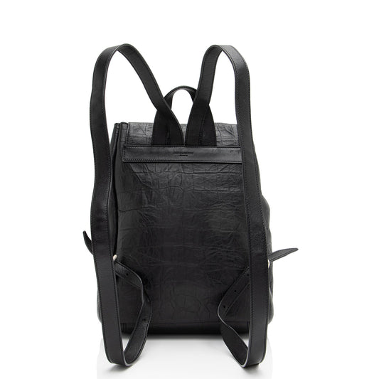 Saint Laurent Croc Embossed Lambskin Festival Backpack (SHF-8lf36x)