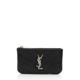 Saint Laurent Lambskin Monogram Cassandre Key Pouch (SHF-Ffj9zM)
