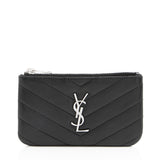 Saint Laurent Lambskin Monogram Cassandre Key Pouch