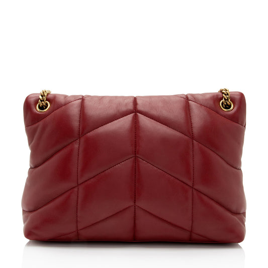 Saint Laurent Lambskin Monogram Puffer LouLou Medium Shoulder Bag (SHF-UfpAmc)