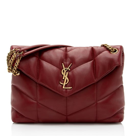 Saint Laurent Lambskin Monogram Puffer LouLou Medium Shoulder Bag (SHF-UfpAmc)