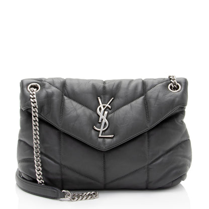 Saint Laurent Lambskin Monogram Puffer LouLou Medium Shoulder Bag (SHF-RIYiYF)