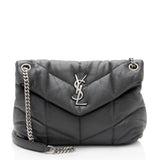Saint Laurent Lambskin Monogram Puffer LouLou Medium Shoulder Bag (SHF-RIYiYF)