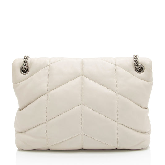 Saint Laurent Lambskin Monogram Puffer LouLou Medium Shoulder Bag (SHF-ONfMik)
