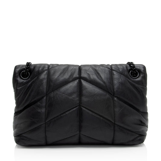Saint Laurent Lambskin Monogram Puffer LouLou Medium Shoulder Bag (SHF-ArUzt2)