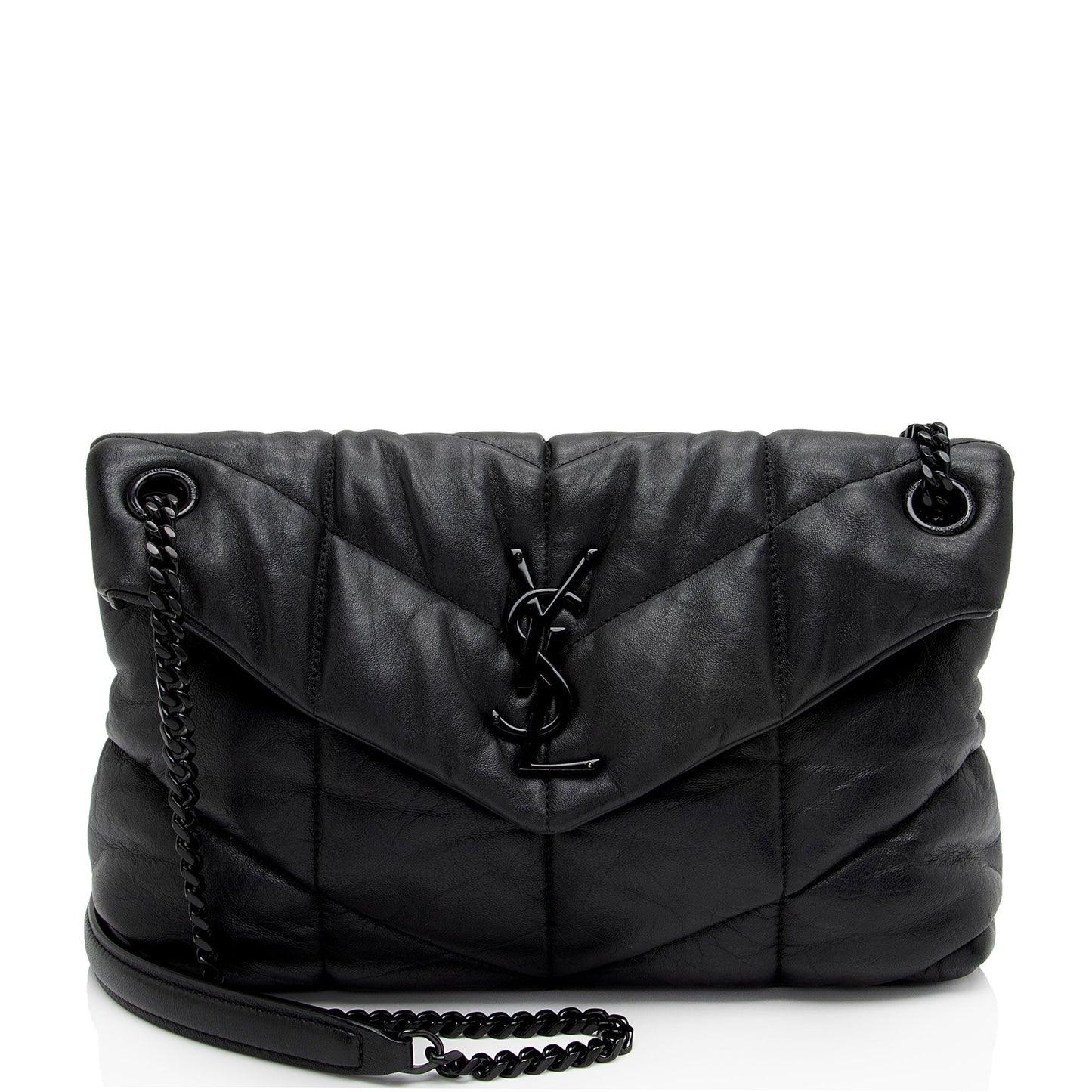 Saint Laurent Lambskin Monogram Puffer LouLou Medium Shoulder Bag (SHF-ArUzt2)