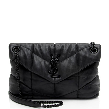 Saint Laurent Lambskin Monogram Puffer LouLou Medium Shoulder Bag (SHF-ArUzt2)