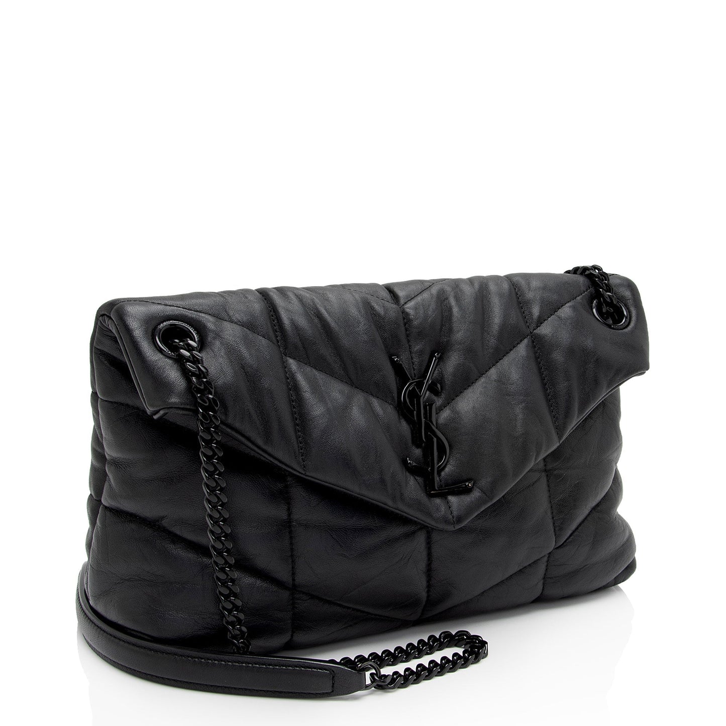 Saint Laurent Lambskin Monogram Puffer LouLou Medium Shoulder Bag (SHF-ArUzt2)