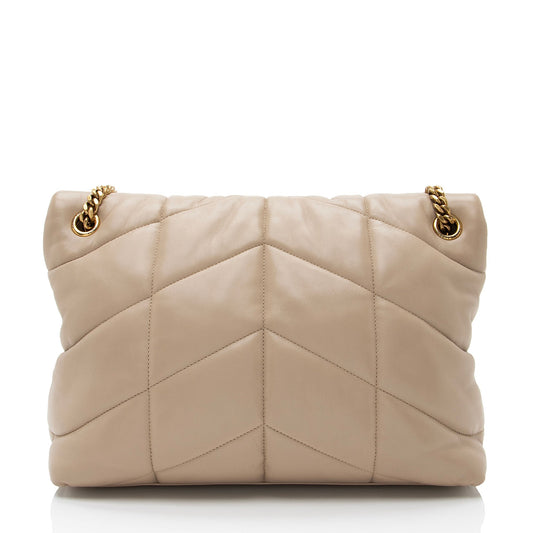 Saint Laurent Lambskin Monogram Puffer LouLou Medium Shoulder Bag