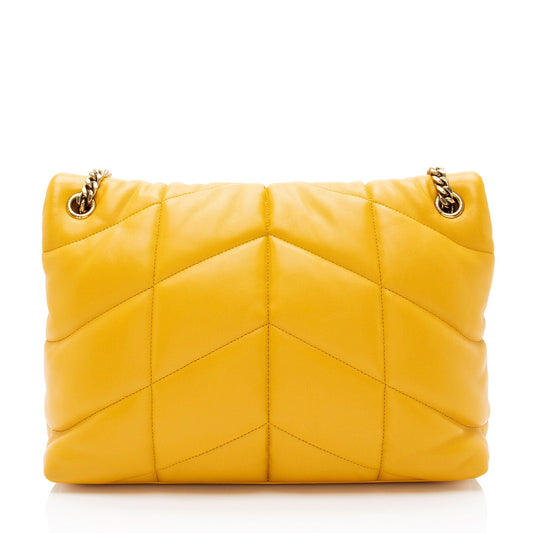 Saint Laurent Lambskin Monogram Puffer LouLou Medium Shoulder Bag