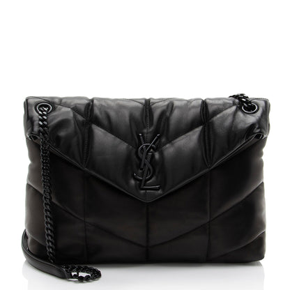 Saint Laurent Lambskin Monogram Puffer LouLou Medium Shoulder Bag