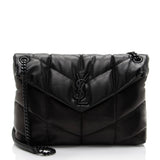 Saint Laurent Lambskin Monogram Puffer LouLou Medium Shoulder Bag