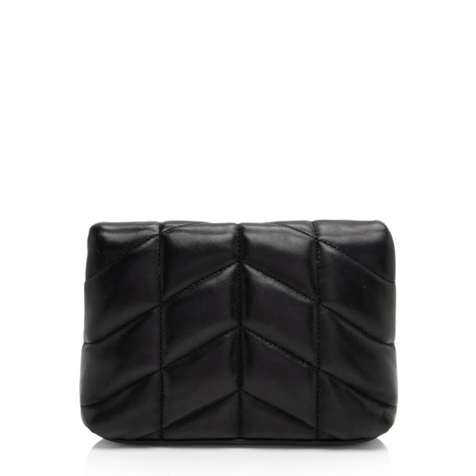 Saint Laurent Lambskin Monogram Puffer LouLou Small Clutch (SHF-2bO78S)