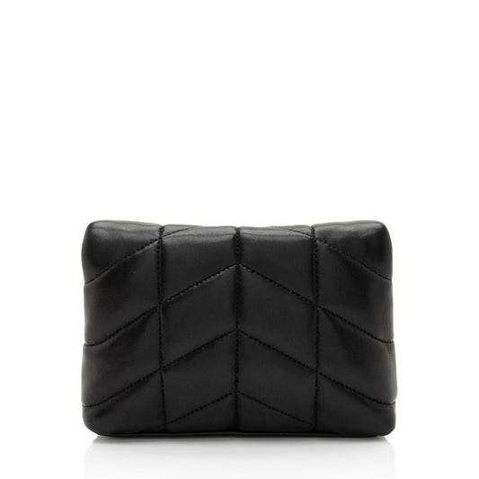 Saint Laurent Lambskin Monogram Puffer LouLou Small Clutch