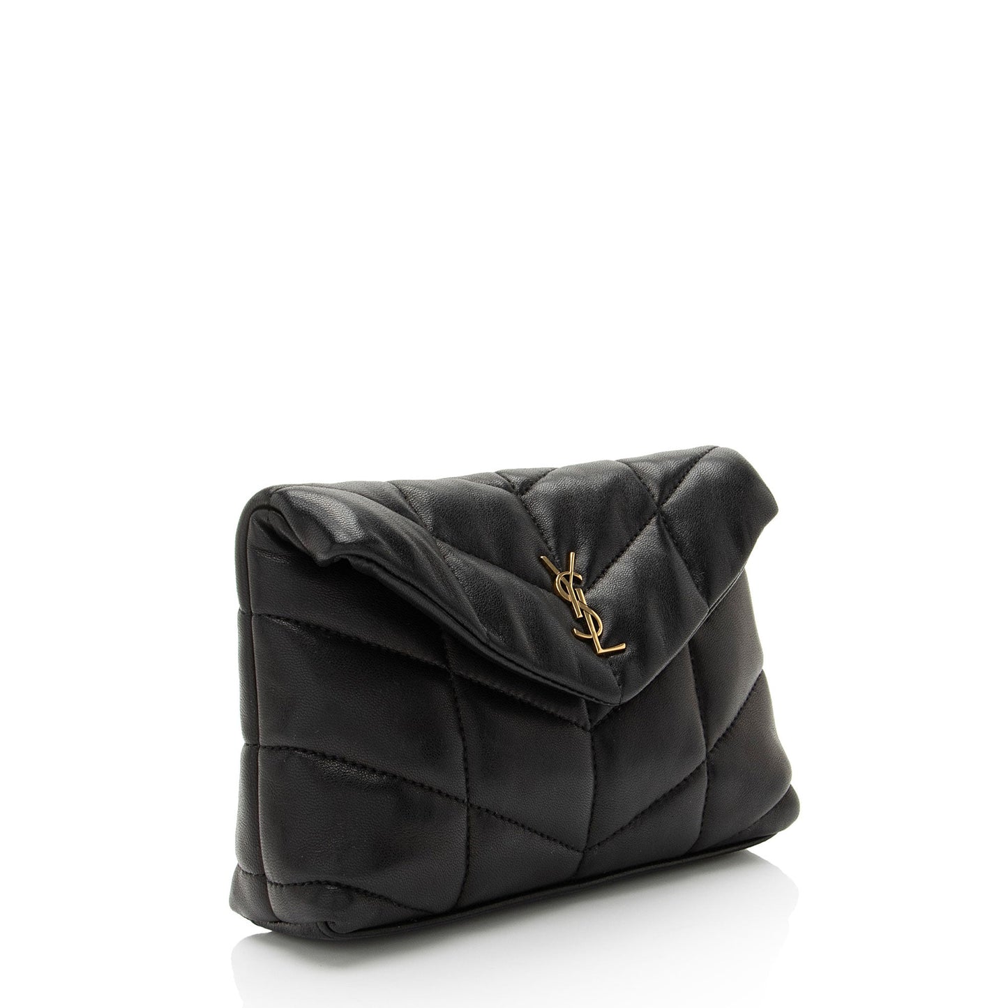 Saint Laurent Lambskin Monogram Puffer LouLou Small Clutch