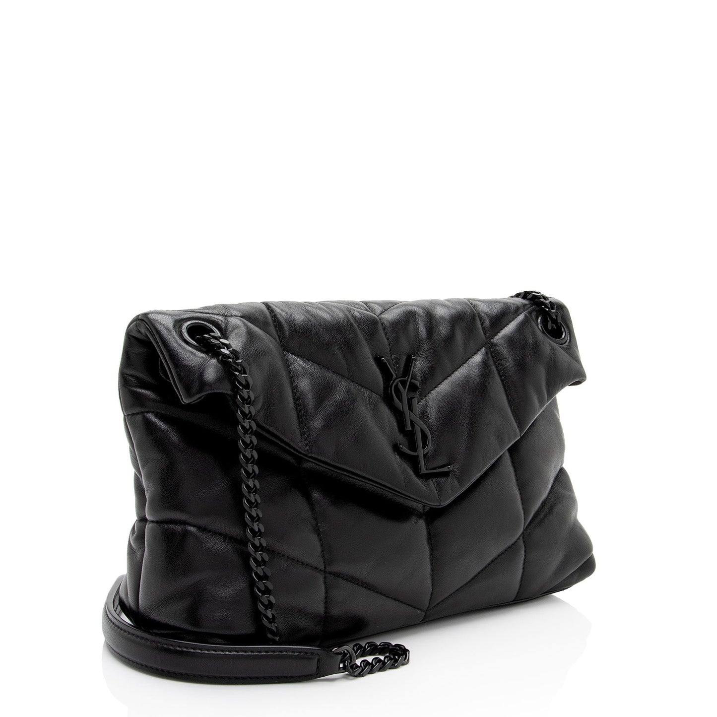 Saint Laurent Lambskin Monogram Puffer LouLou Small Shoulder Bag