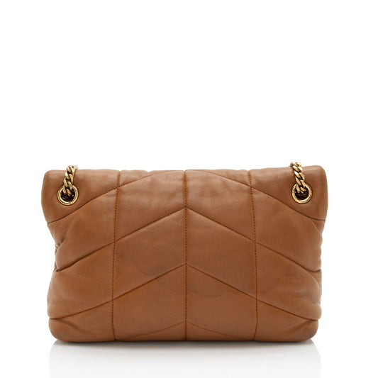 Saint Laurent Lambskin Monogram Puffer LouLou Small Shoulder Bag
