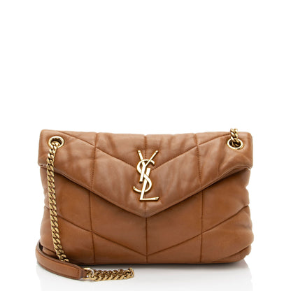 Saint Laurent Lambskin Monogram Puffer LouLou Small Shoulder Bag
