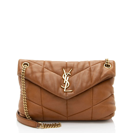 Saint Laurent Lambskin Monogram Puffer LouLou Small Shoulder Bag