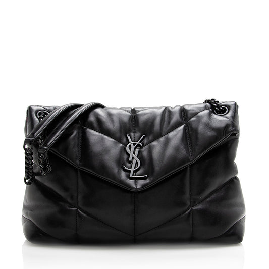 Saint Laurent Lambskin Puffer LouLou Small Shoulder Bag (SHF-18207)