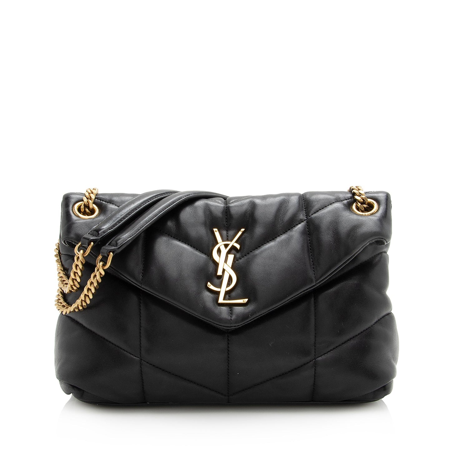 Saint Laurent Lambskin Puffer LouLou Small Shoulder Bag (SHF-22808)