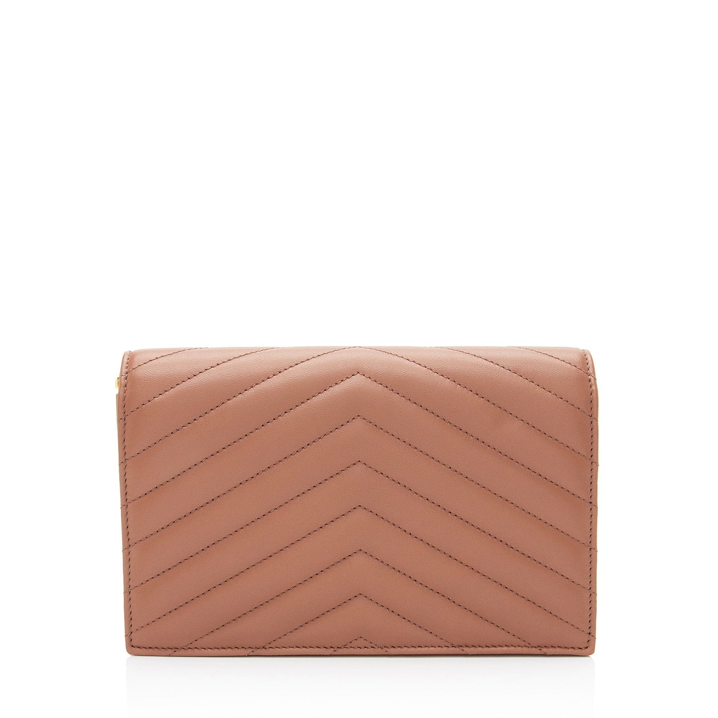 Saint Laurent Matelasse Lambskin Monogram Envelope Chain Wallet