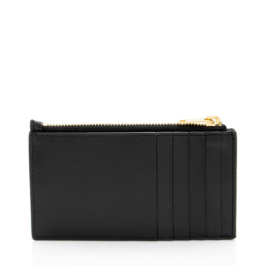 Saint Laurent Matelasse Lambskin Monogram Fragments Zipper Card Case