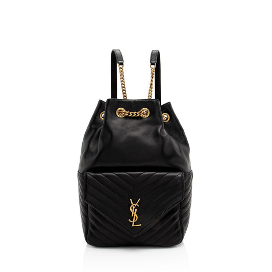 Saint Laurent Matelasse Lambskin Monogram Joe Backpack (SHF-C9THXn)