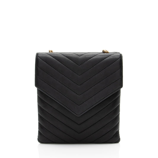 Saint Laurent Matelasse Lambskin Monogram Small Double Flap Bag