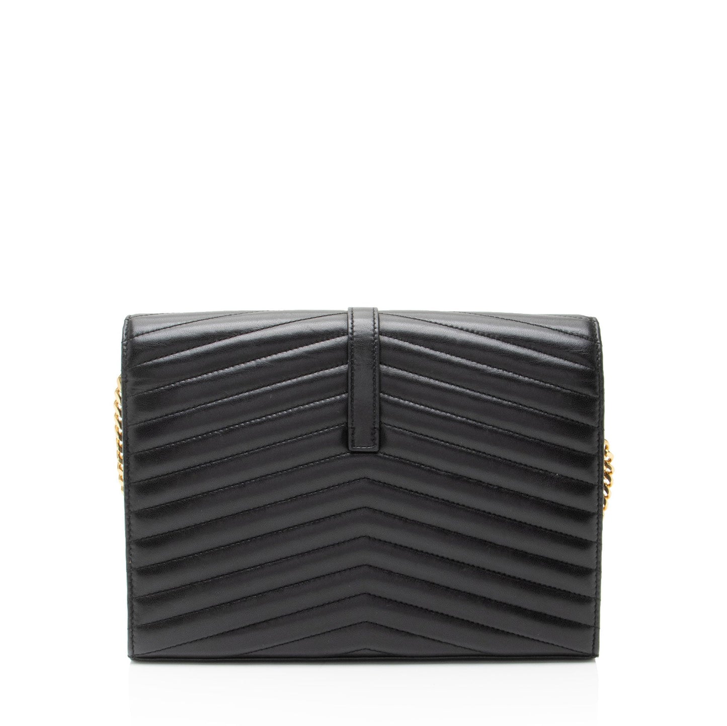 Saint Laurent Matelasse Lambskin Monogram Sulpice Chain Wallet