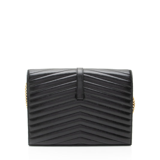 Saint Laurent Matelasse Lambskin Monogram Sulpice Chain Wallet