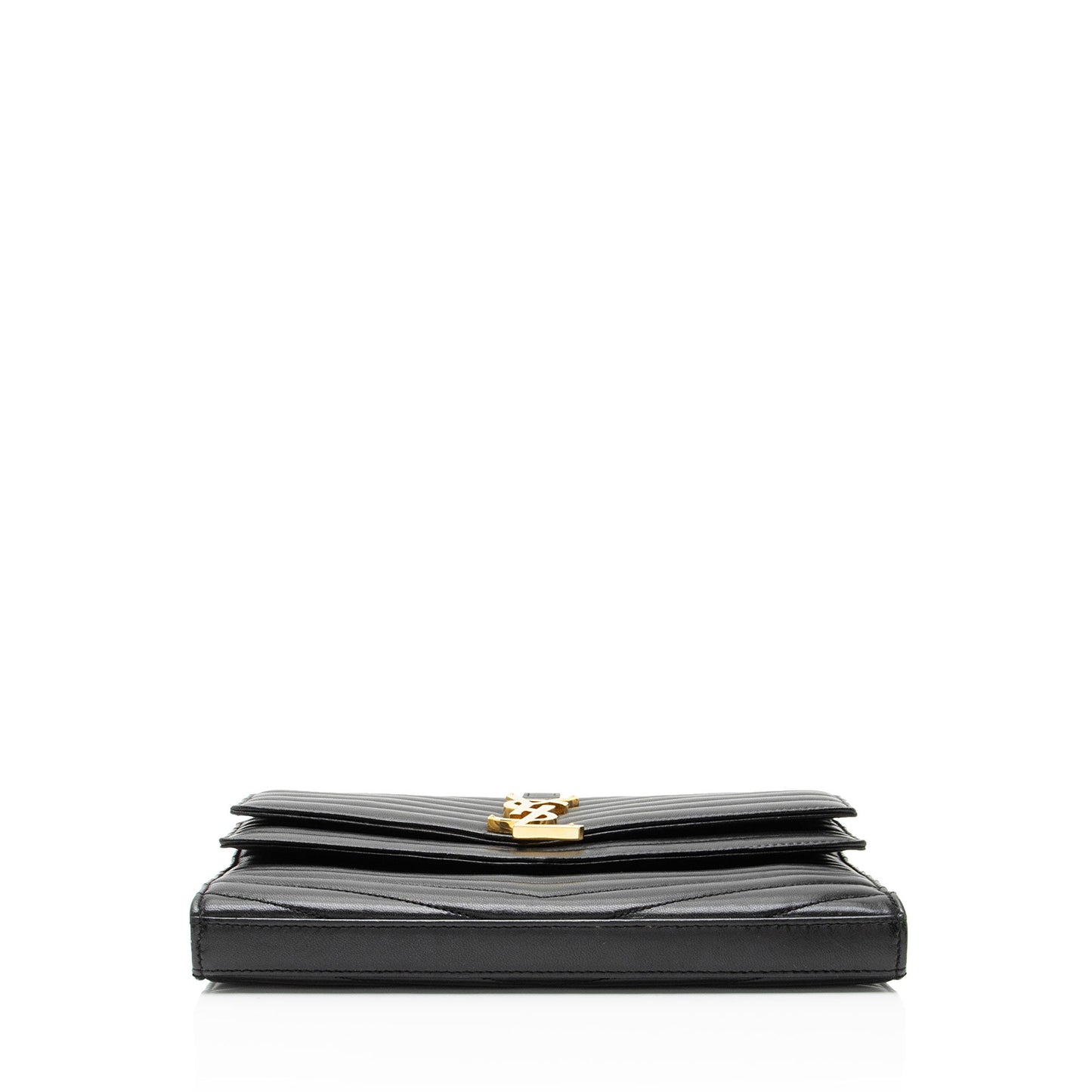 Saint Laurent Matelasse Lambskin Monogram Sulpice Chain Wallet