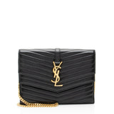Saint Laurent Matelasse Lambskin Monogram Sulpice Chain Wallet