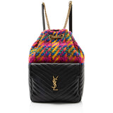 Saint Laurent Matelasse Lambskin Tweed Monogram Joe Backpack (SHF-23097)