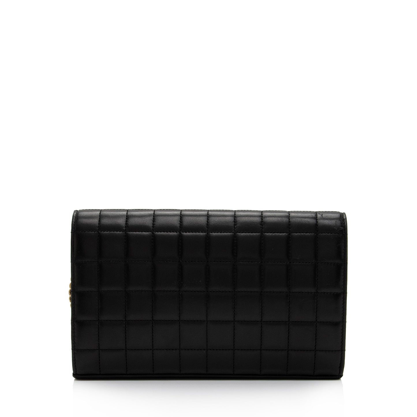 Saint Laurent Quilted Lambskin Monogram Cassandre Chain Wallet (SHF-4bOtX7)