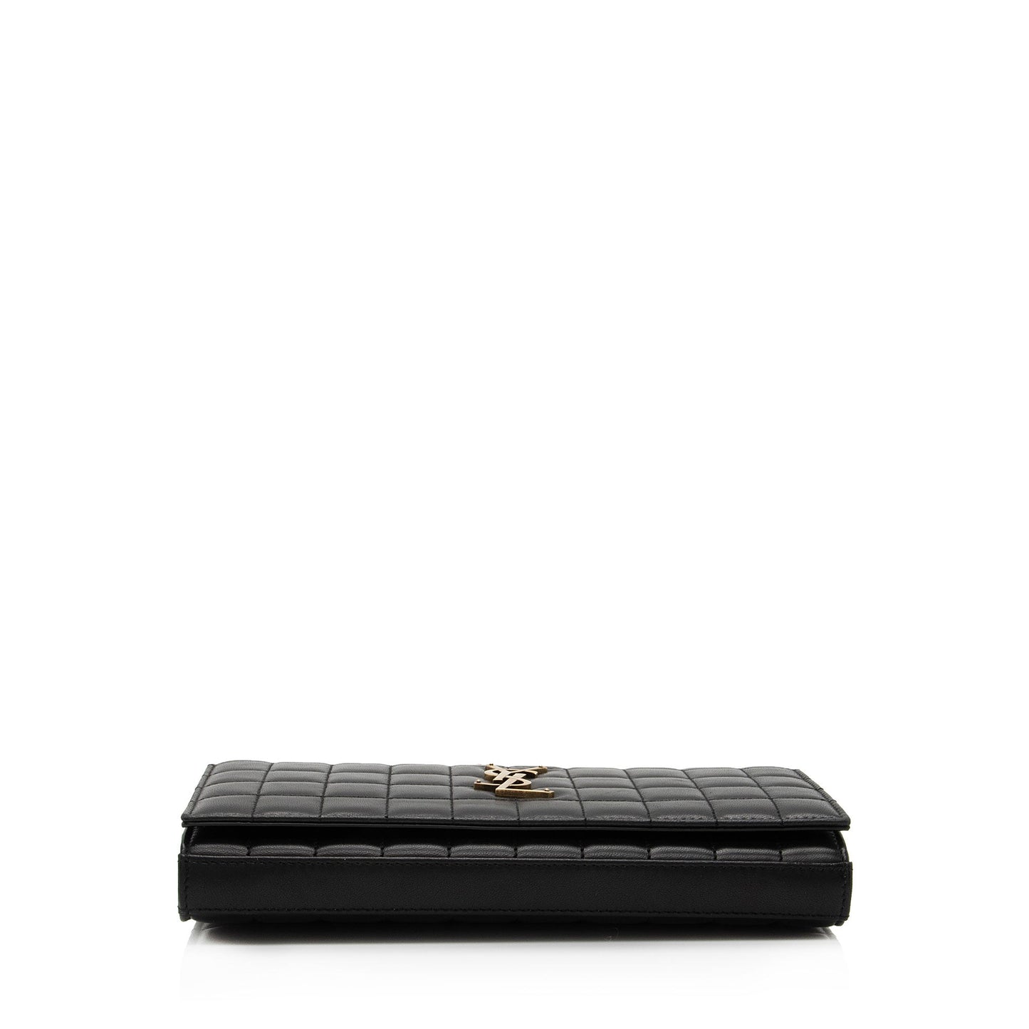Saint Laurent Quilted Lambskin Monogram Cassandre Chain Wallet (SHF-4bOtX7)