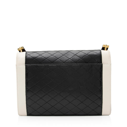 Saint Laurent Quilted Lambskin Monogram Gaby Shoulder Bag (SHF-23711)