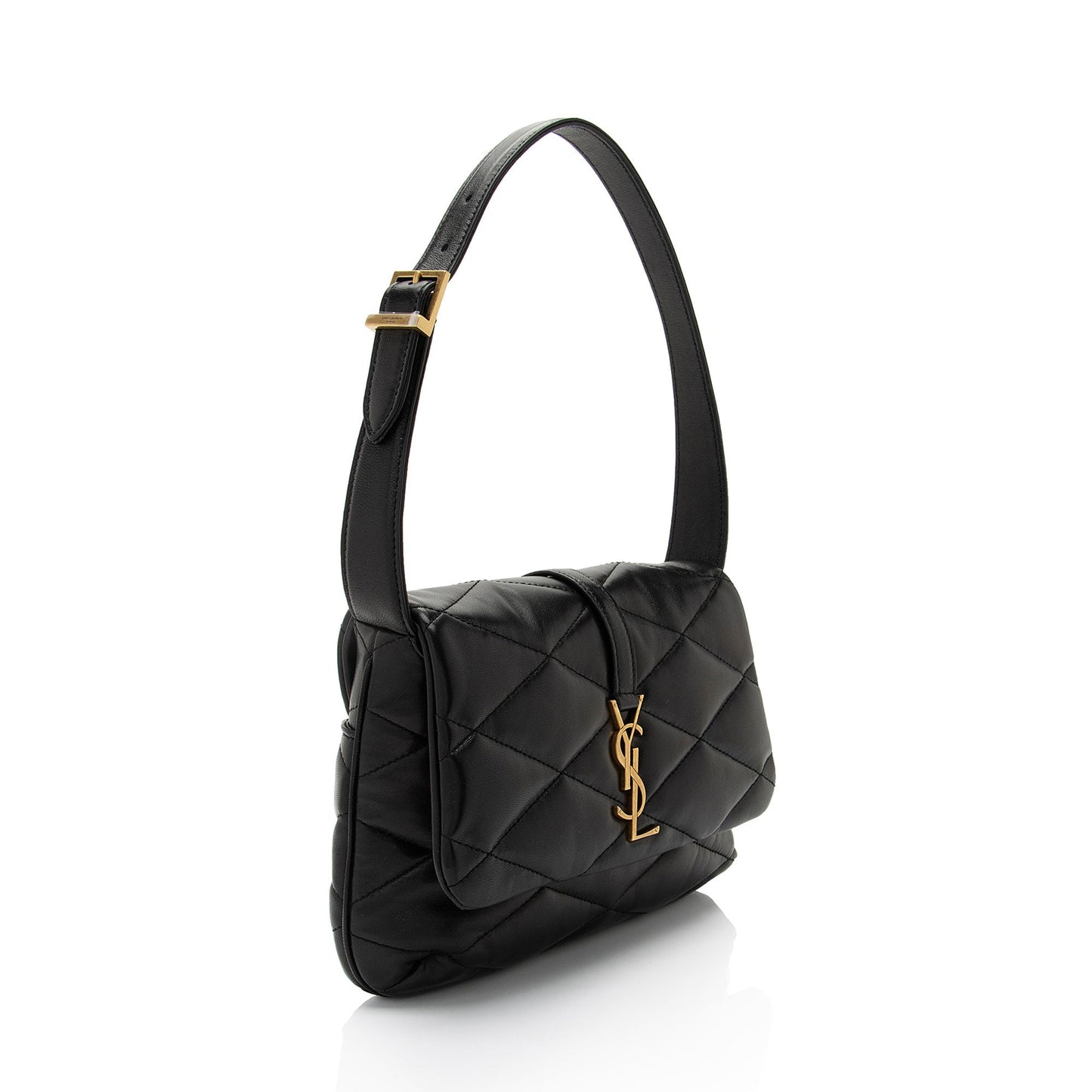 Saint Laurent Quilted Lambskin Monogram Le 57 Hobo (SHF-Yp8piY)