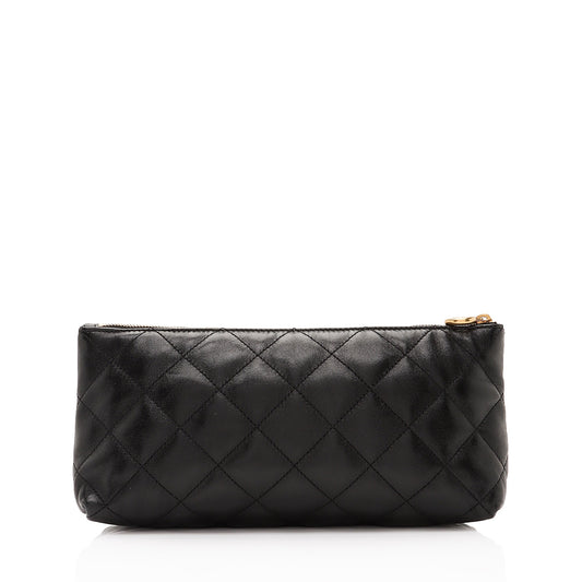 Saint Laurent Quilted Lambskin Pouch (SHF-ixv7Bg)