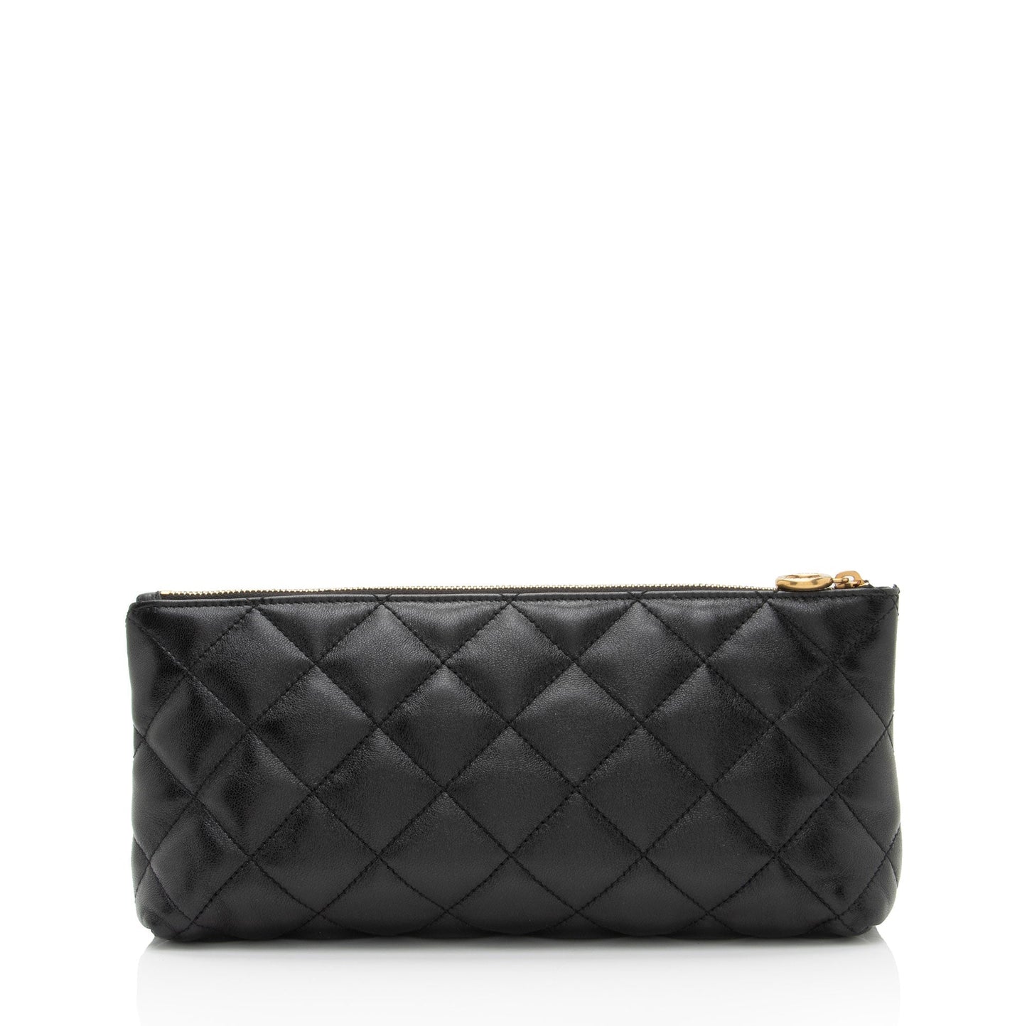 Saint Laurent Quilted Lambskin Pouch (SHF-j2MZSD)