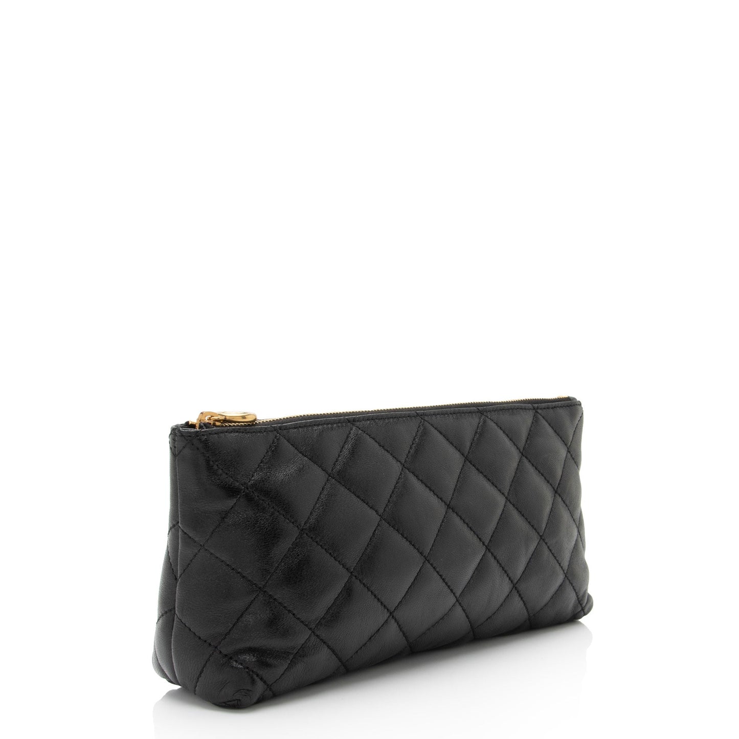 Saint Laurent Quilted Lambskin Pouch (SHF-j2MZSD)