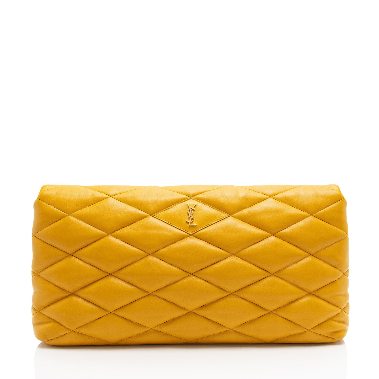 Saint Laurent Quilted Lambskin Puffer Sade Clutch