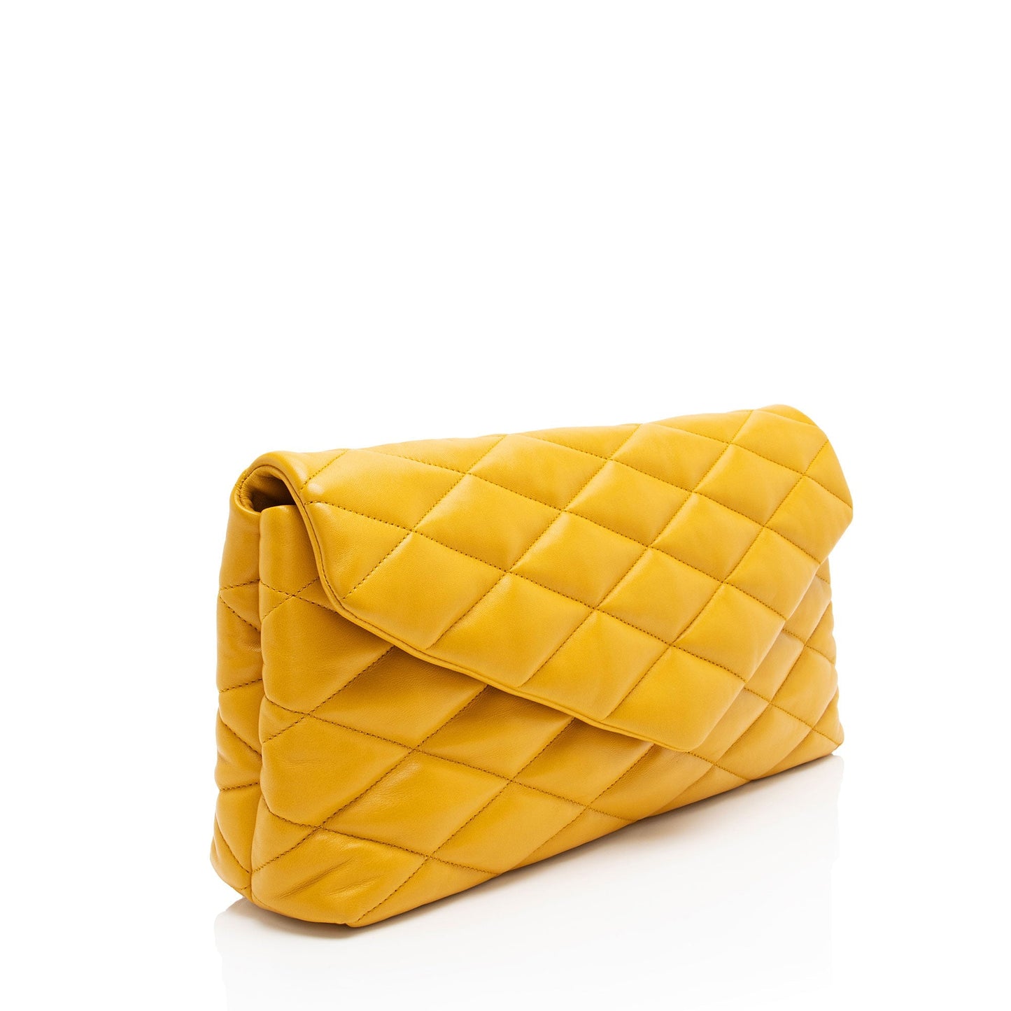 Saint Laurent Quilted Lambskin Puffer Sade Clutch