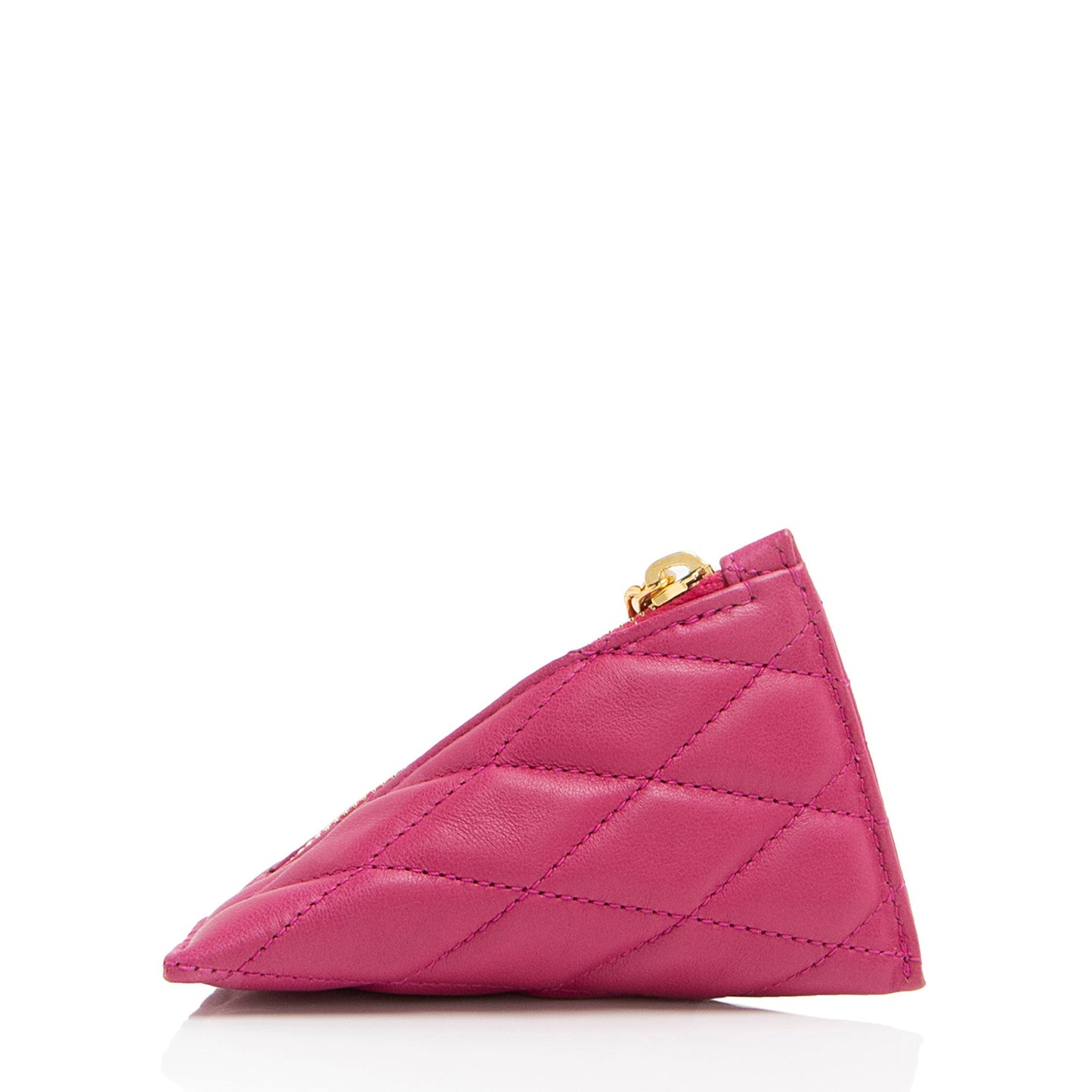 Saint Laurent Quilted Lambskin Triangle Charm