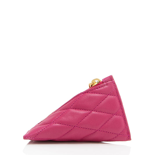 Saint Laurent Quilted Lambskin Triangle Charm