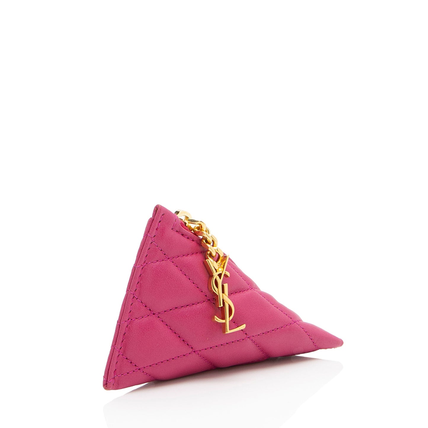 Saint Laurent Quilted Lambskin Triangle Charm