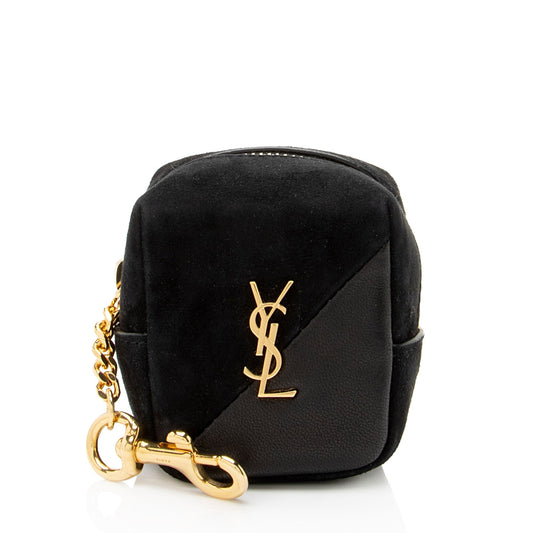 Saint Laurent Suede Lambskin Monogram Jaime Cube Charm