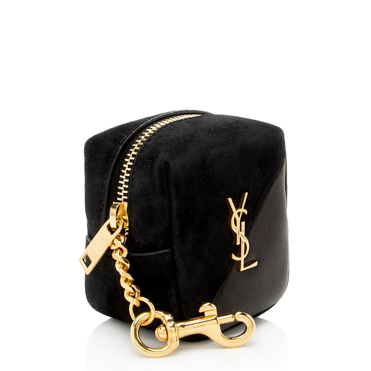 Saint Laurent Suede Lambskin Monogram Jaime Cube Charm